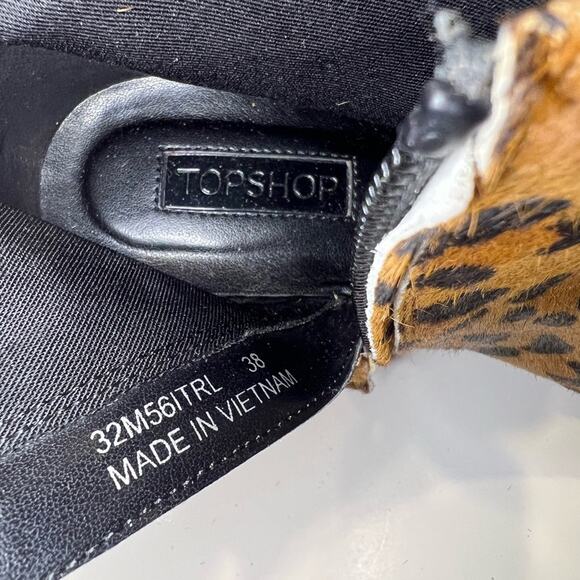 Topshop Women's Leopard Pony Hide Booties Size 7.5 - Picture 5 of 6